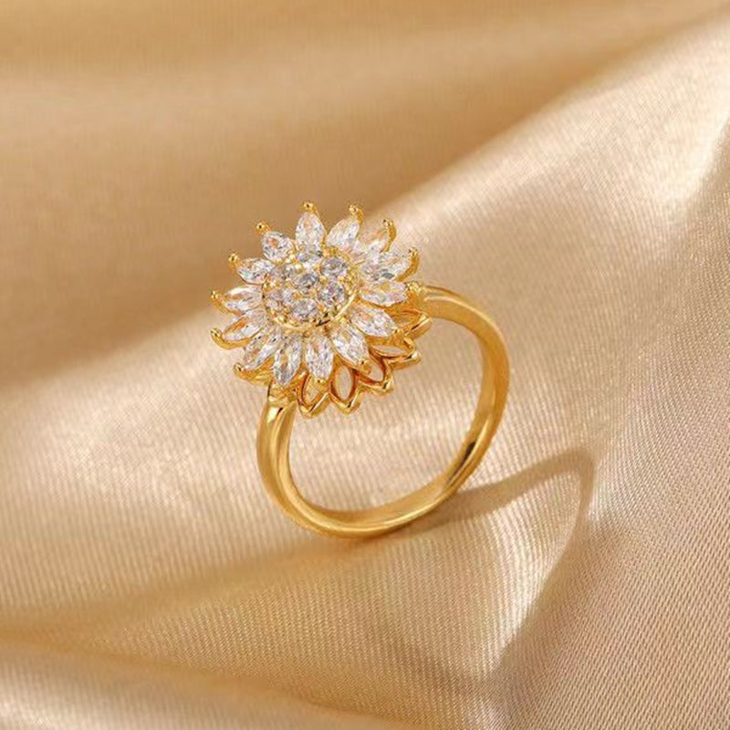 ANILLO GIRASOL DORADO