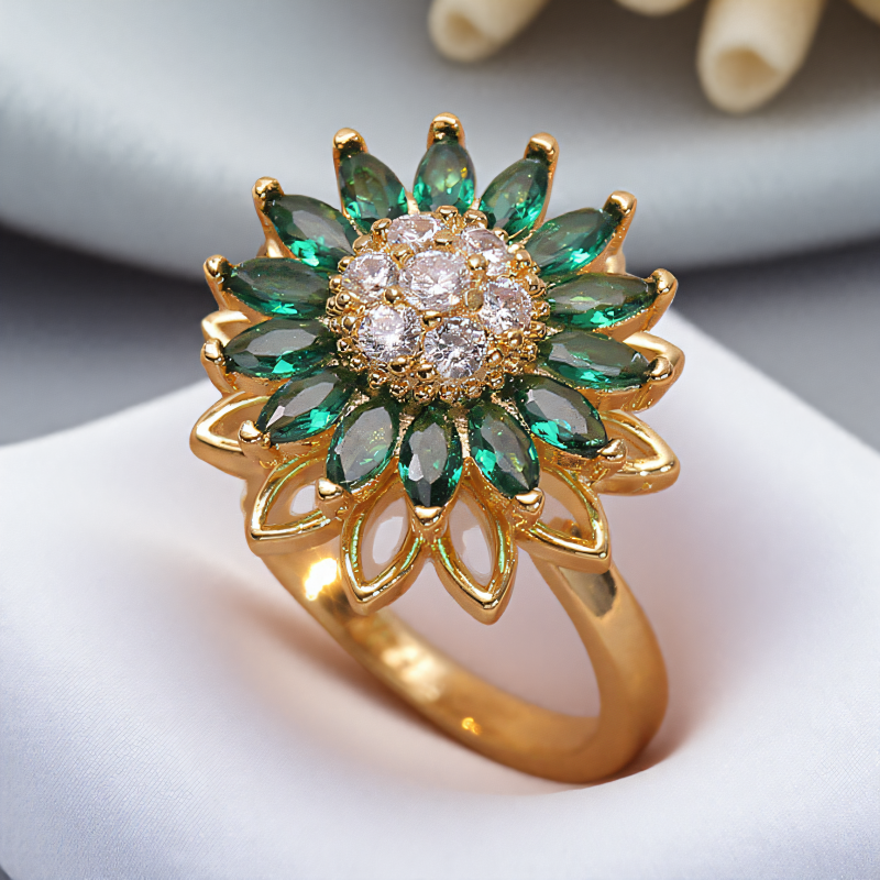 ANILLO GIRASOL ESMERALDA